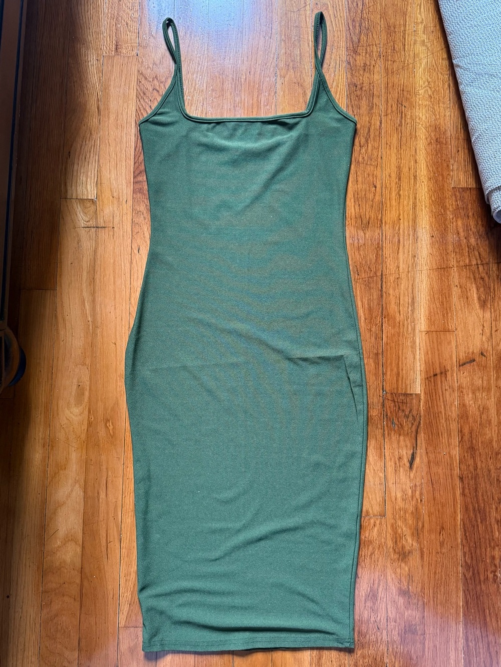 PrettyLittleThing Olive Green Spaghetti Strap Midi Dress